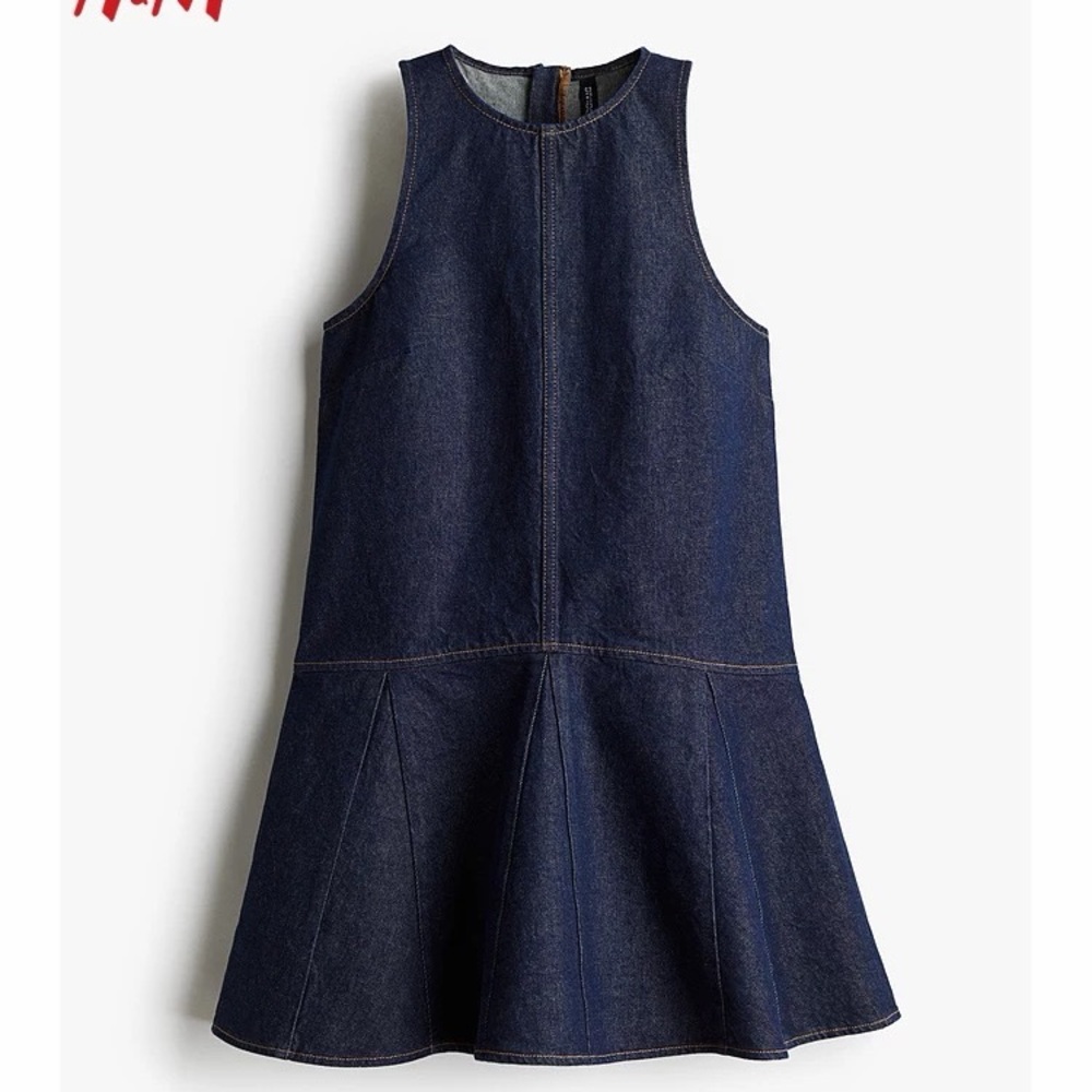 H&M Dark Blue Denim Flare Dress
